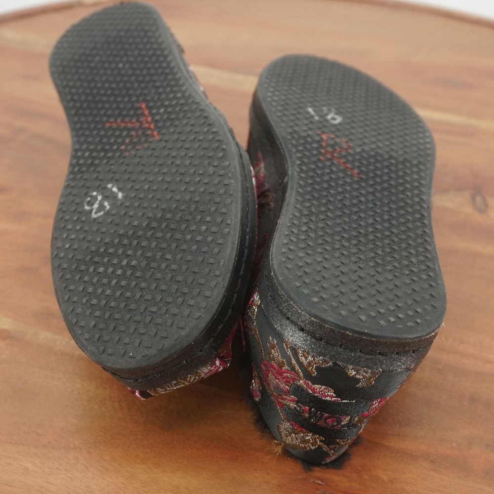 TOMS Floral Slippers Faux Fur Lined Slip On Comfort Shoes Floral Satin Womens 6 - Picture 9 of 9